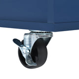 SINOFURN Blue Mdf Base with Mdf Wood Top Rolling Kitchen Island (27.6-in x 53.2-in x 36.3-in)
