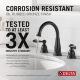 Delta Windemere Oil-Rubbed Bronze 2-Handle Widespread WaterSense Bathroom Sink Faucet with Drain
