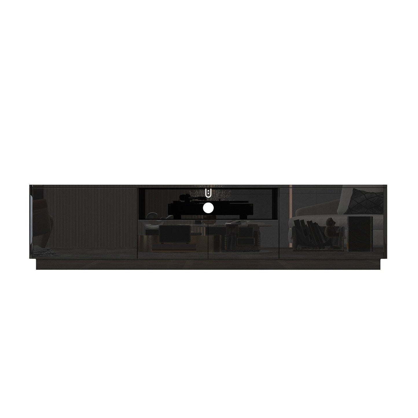 FUFU&GAGA Modern/Contemporary Black Tv Cabinet (Accommodates TVs up to 70-in)