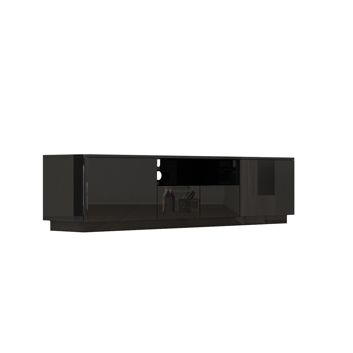 FUFU&GAGA Modern/Contemporary Black Tv Cabinet (Accommodates TVs up to 70-in)