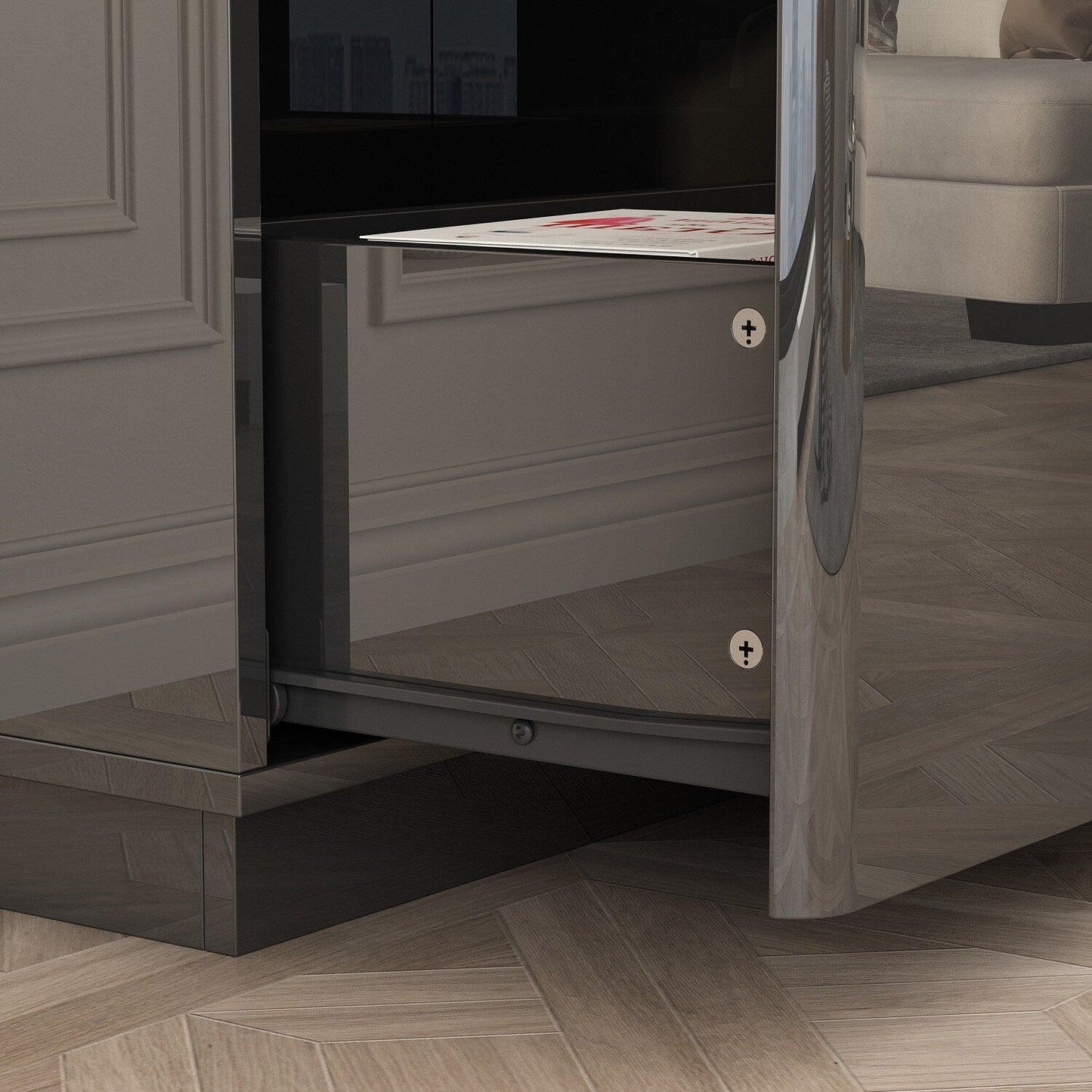FUFU&GAGA Modern/Contemporary Black Tv Cabinet (Accommodates TVs up to 70-in)