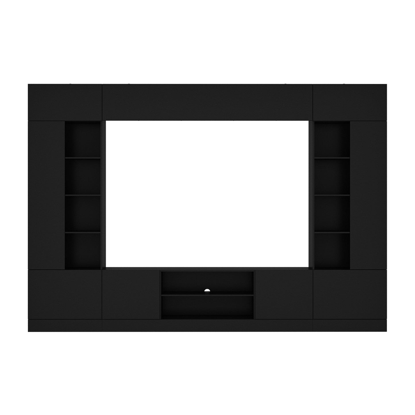 FUFU&GAGA Modern/Contemporary Black Tv Cabinet Integrated Tv Mount (Accommodates TVs up to 65-in)