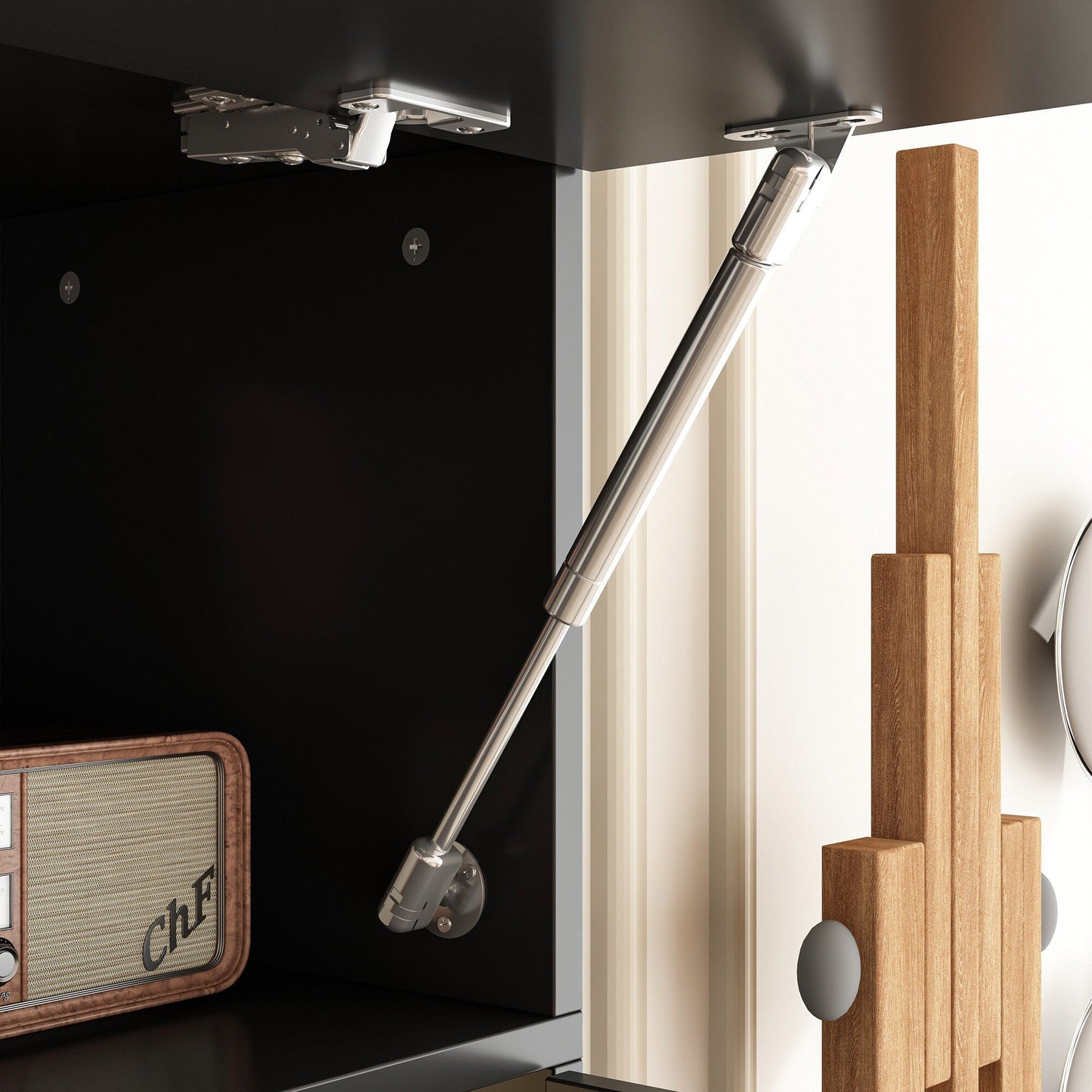 FUFU&GAGA Modern/Contemporary Black Tv Cabinet Integrated Tv Mount (Accommodates TVs up to 65-in)