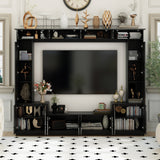 FUFU&GAGA Modern/Contemporary Black Tv Cabinet Integrated Tv Mount (Accommodates TVs up to 80-in)