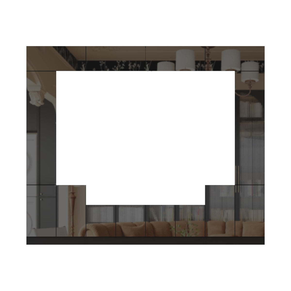 FUFU&GAGA Modern/Contemporary Black Tv Cabinet Integrated Tv Mount (Accommodates TVs up to 80-in)