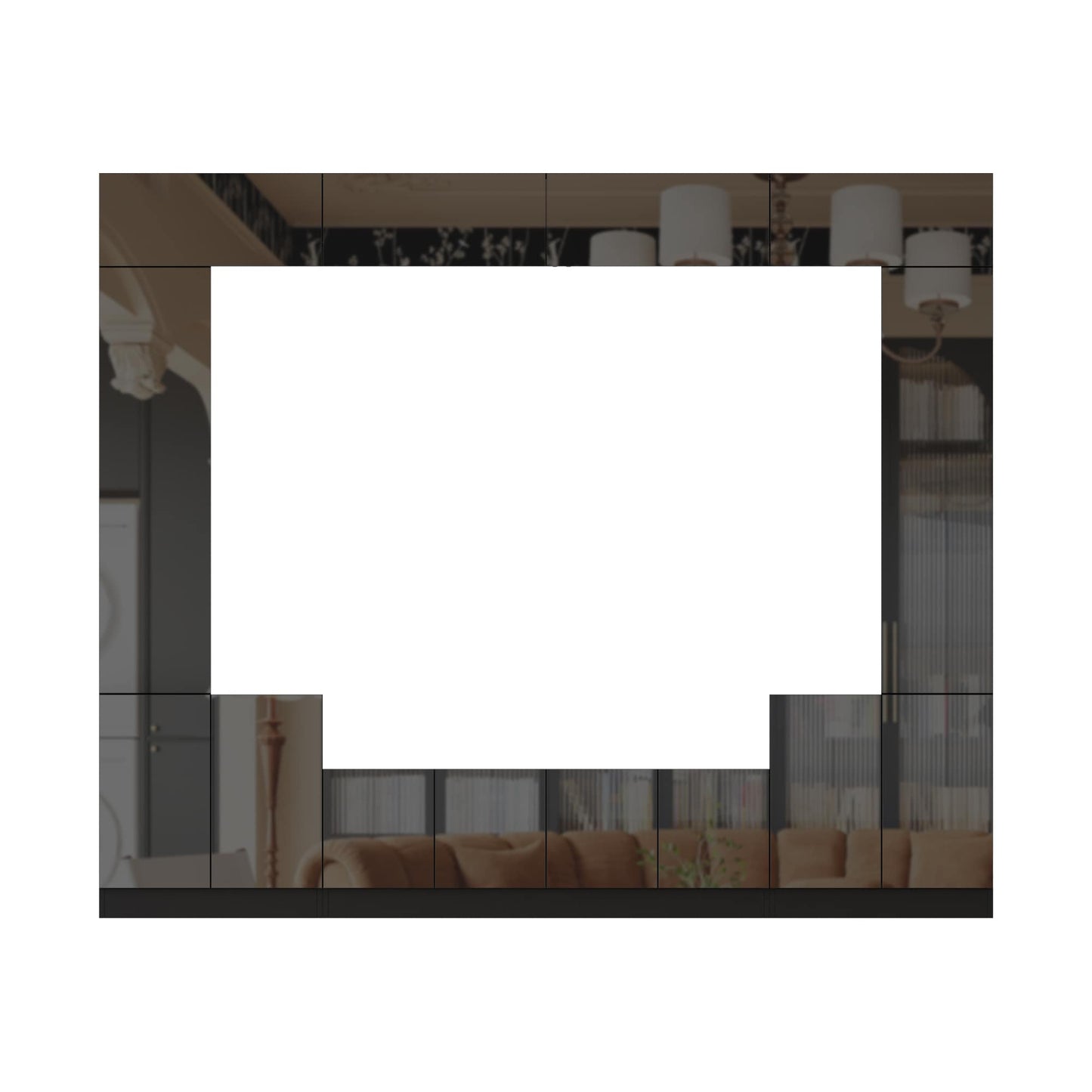 FUFU&GAGA Modern/Contemporary Black Tv Cabinet Integrated Tv Mount (Accommodates TVs up to 80-in)