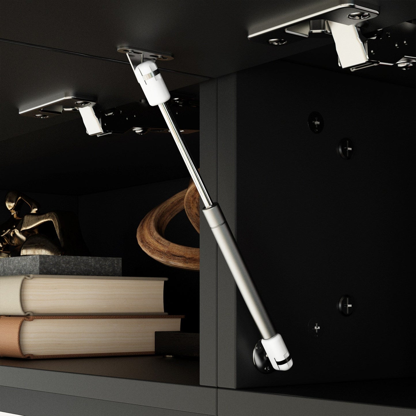 FUFU&GAGA Modern/Contemporary Black Tv Cabinet Integrated Tv Mount (Accommodates TVs up to 80-in)