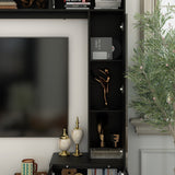 FUFU&GAGA Modern/Contemporary Black Tv Cabinet Integrated Tv Mount (Accommodates TVs up to 80-in)