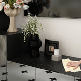 FUFU&GAGA Modern/Contemporary Black Tv Cabinet Integrated Tv Mount (Accommodates TVs up to 80-in)