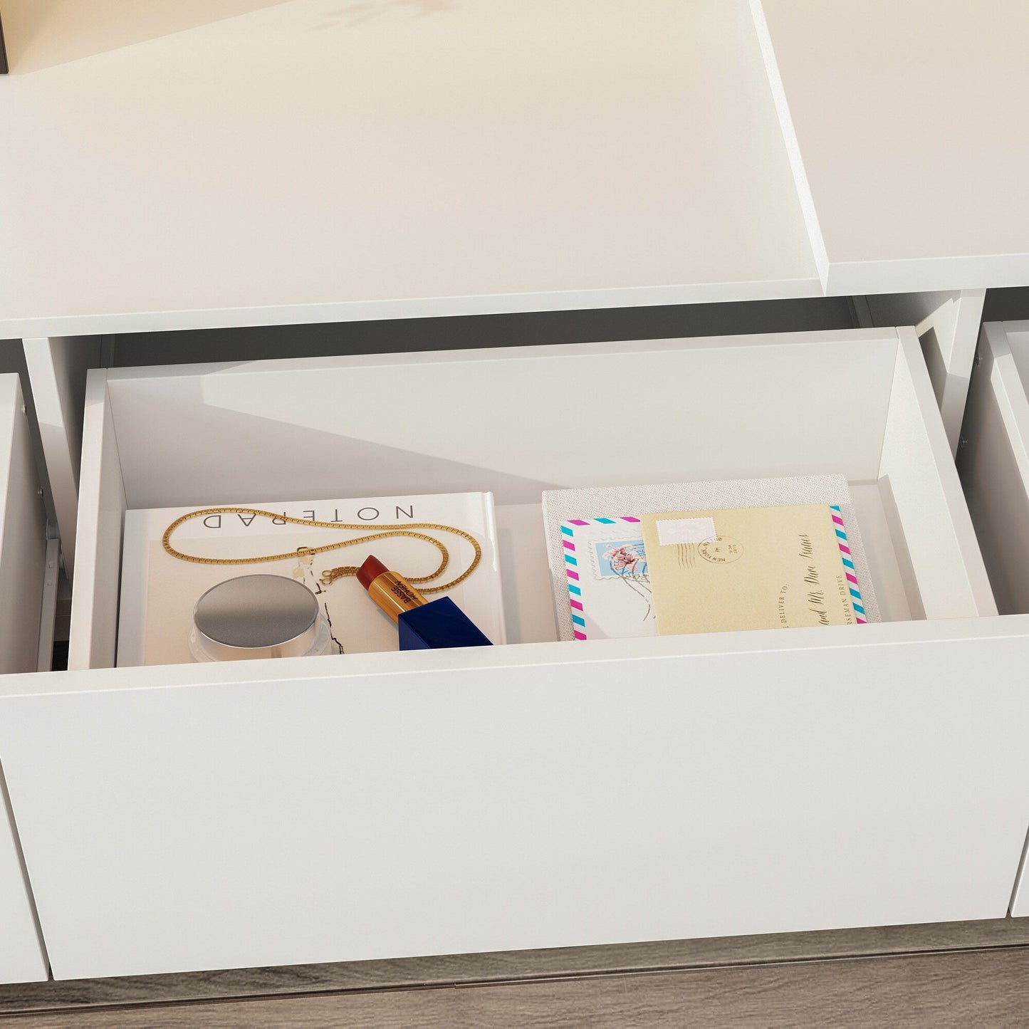 FUFU&GAGA Modern/Contemporary White Tv Cabinet Integrated Tv Mount (Accommodates TVs up to 80-in)