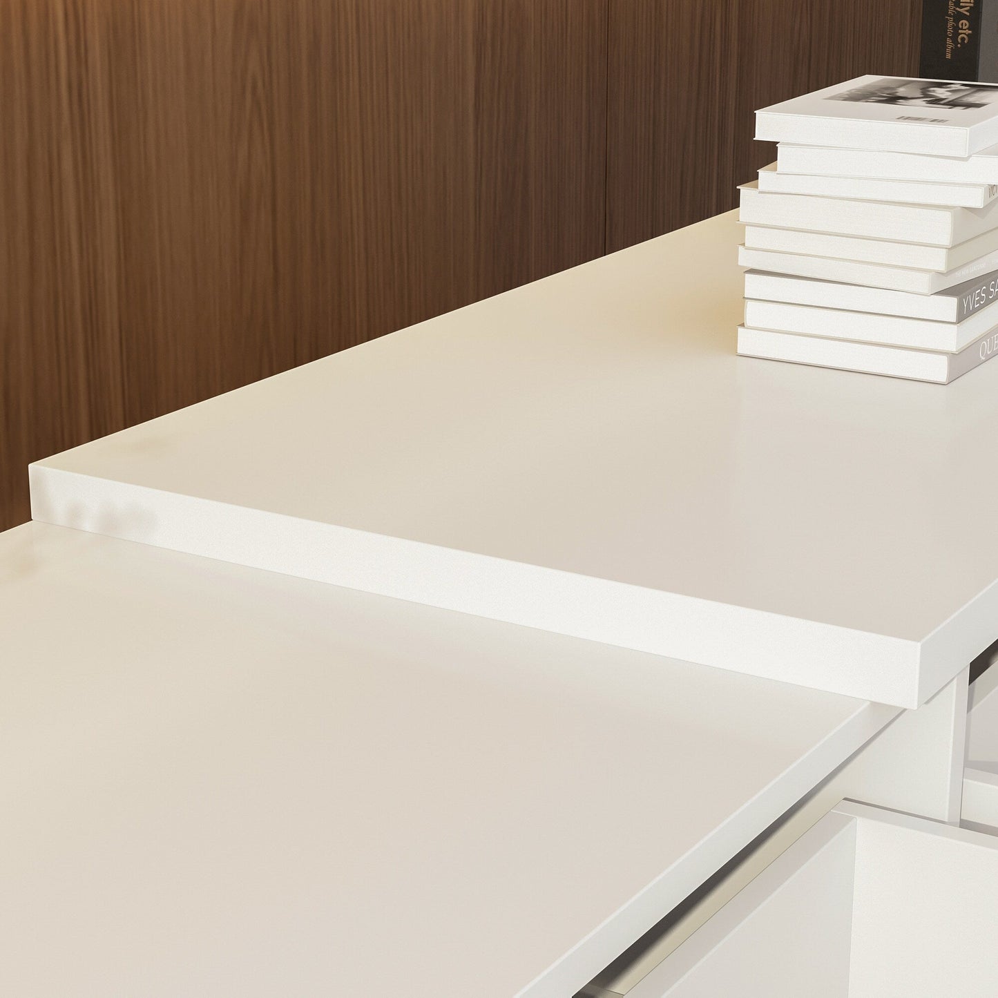 FUFU&GAGA Modern/Contemporary White Tv Cabinet Integrated Tv Mount (Accommodates TVs up to 80-in)