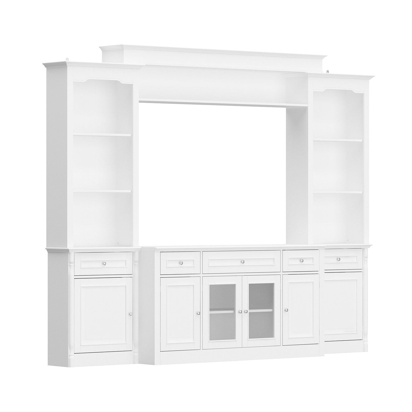 FUFU&GAGA Modern/Contemporary White Tv Cabinet Integrated Tv Mount (Accommodates TVs up to 55-in)
