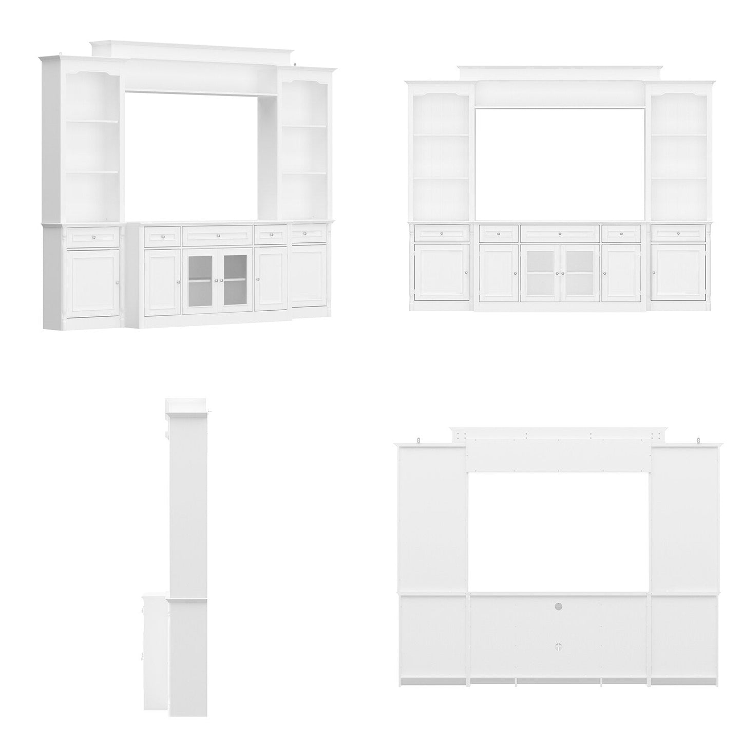 FUFU&GAGA Modern/Contemporary White Tv Cabinet Integrated Tv Mount (Accommodates TVs up to 55-in)