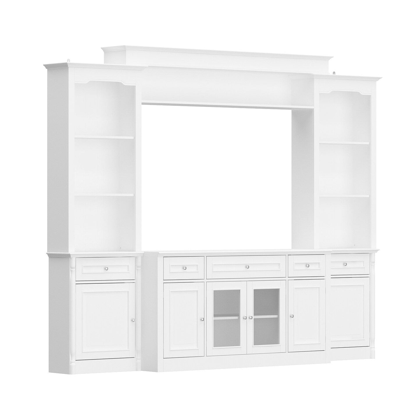 FUFU&GAGA Modern/Contemporary White Tv Cabinet Integrated Tv Mount (Accommodates TVs up to 55-in)