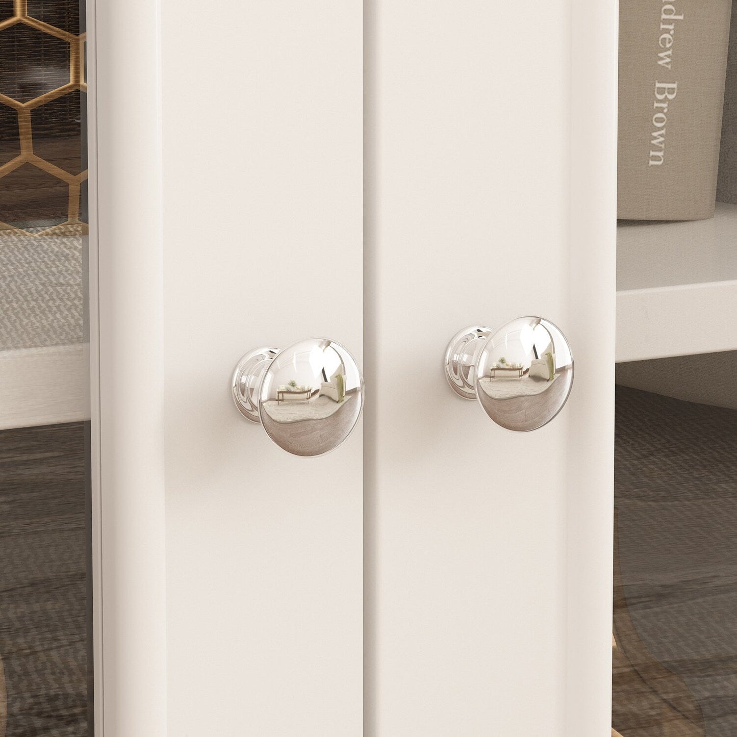 FUFU&GAGA Modern/Contemporary White Tv Cabinet Integrated Tv Mount (Accommodates TVs up to 55-in)