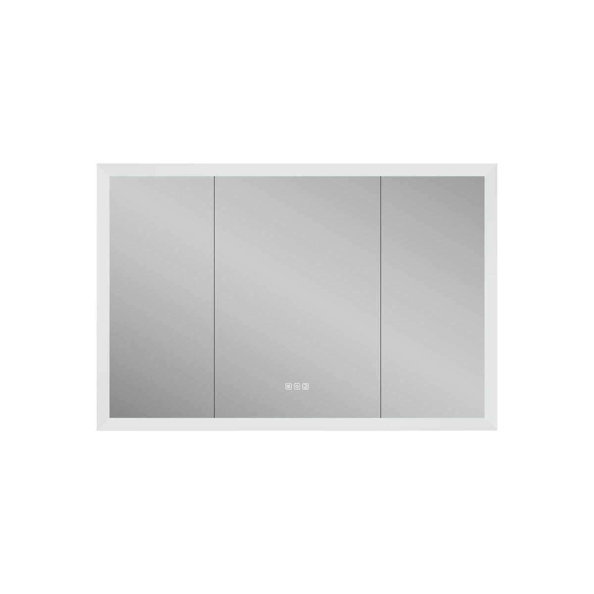 WELLFOR V3 48-in x 32-in Lighted LED Fog Free Surface/Recessed Mount Silver Mirrored Soft Close Medicine Cabinet