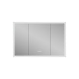 WELLFOR V3 48-in x 32-in Lighted LED Fog Free Surface/Recessed Mount Silver Mirrored Soft Close Medicine Cabinet
