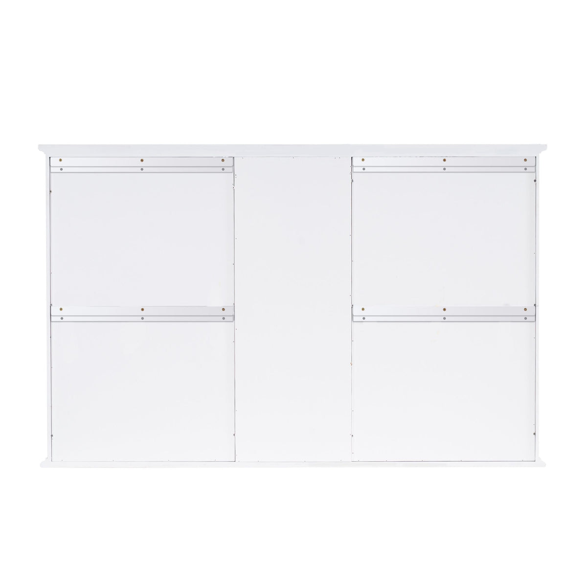 WELLFOR V1 Solid Wood 55-in x 35-in Surface Mount White Mirrored Soft Close Medicine Cabinet