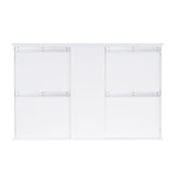 WELLFOR V1 Solid Wood 55-in x 35-in Surface Mount White Mirrored Soft Close Medicine Cabinet
