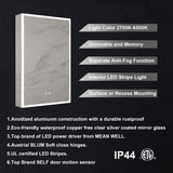 WELLFOR V2 20-in x 30-in Lighted LED Fog Free Surface/Recessed Mount Silver Mirrored Soft Close Medicine Cabinet with Outlet