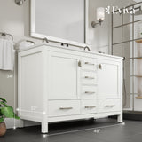 Eviva Aberdeen 48 in. Double Bath Vanity in Blue with White Carrara Marble Top and White Undermount Sinks