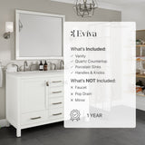 Eviva Aberdeen 48 in. Double Bath Vanity in Blue with White Carrara Marble Top and White Undermount Sinks
