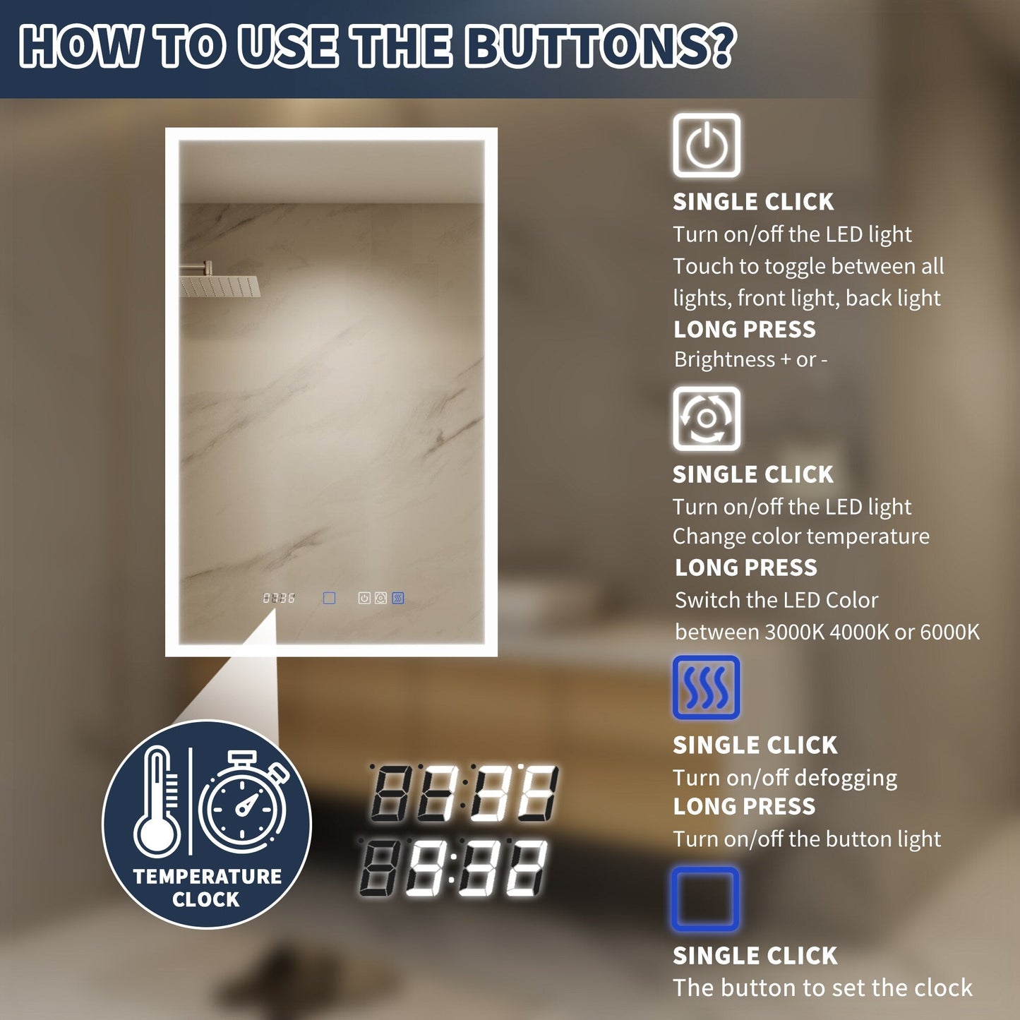 ExBrite 20-in x 32-in Lighted LED Fog Free Surface/Recessed Mount Silver Mirrored Soft Close Medicine Cabinet with Outlet