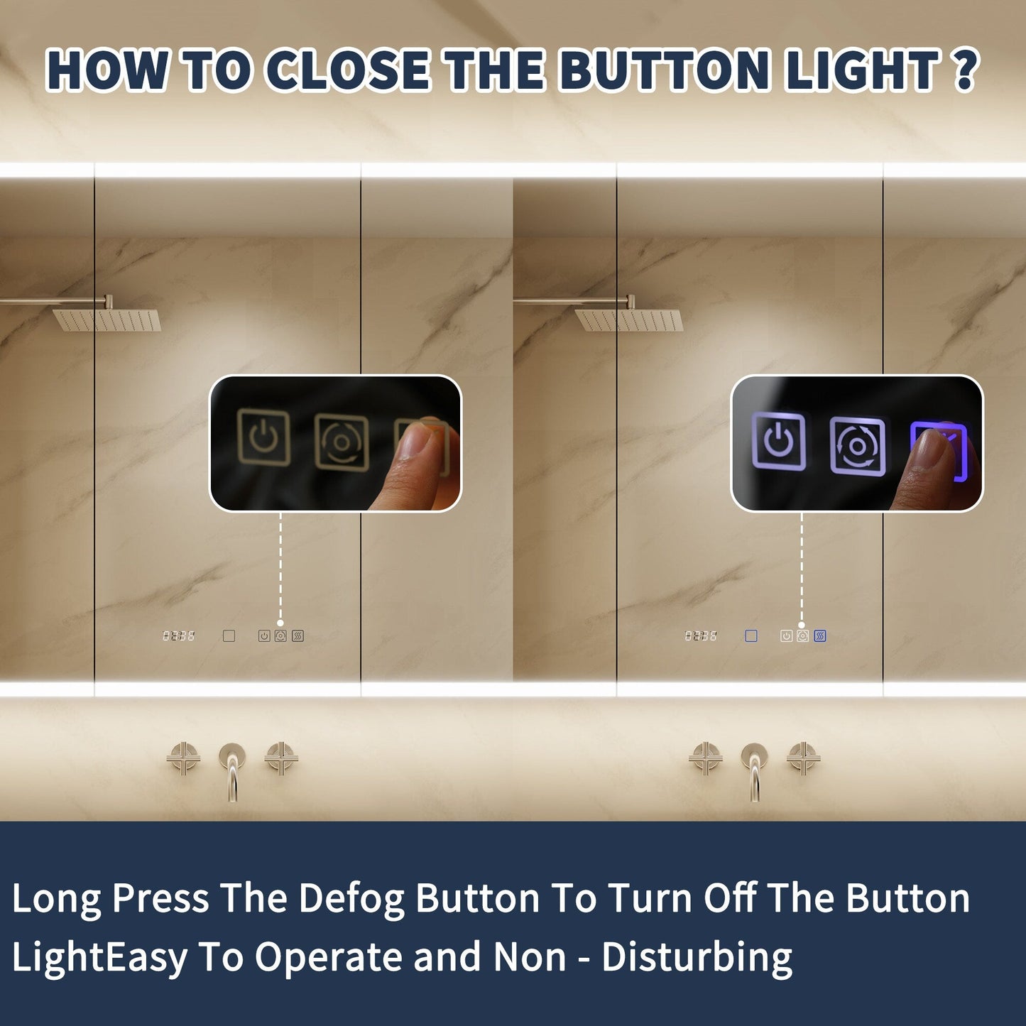 ExBrite 48-in x 32-in Lighted LED Fog Free Surface/Recessed Mount Silver Mirrored Soft Close Medicine Cabinet with Outlet