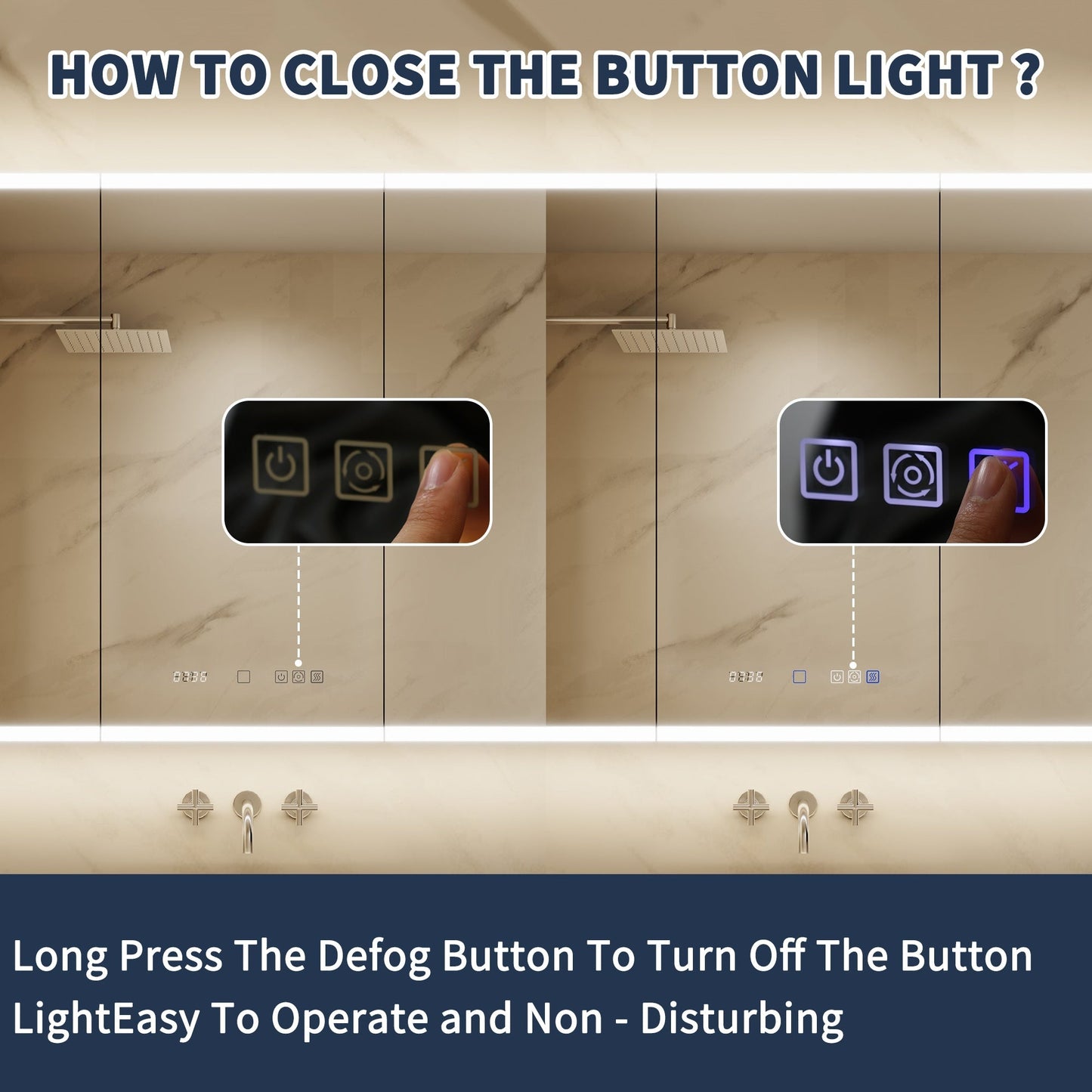 ExBrite 24-in x 32-in Lighted LED Fog Free Surface/Recessed Mount Silver Mirrored Soft Close Medicine Cabinet with Outlet