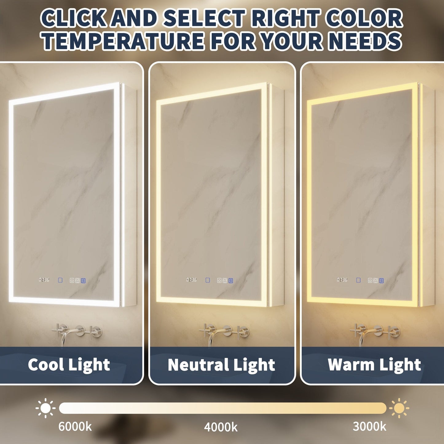ExBrite 20-in x 32-in Lighted LED Fog Free Surface/Recessed Mount Silver Mirrored Soft Close Medicine Cabinet with Outlet