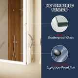 ExBrite 36-in x 32-in Lighted LED Fog Free Surface/Recessed Mount Silver Mirrored Soft Close Medicine Cabinet with Outlet