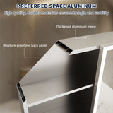 ExBrite 40-in x 32-in Lighted LED Fog Free Surface/Recessed Mount Silver Mirrored Soft Close Medicine Cabinet with Outlet