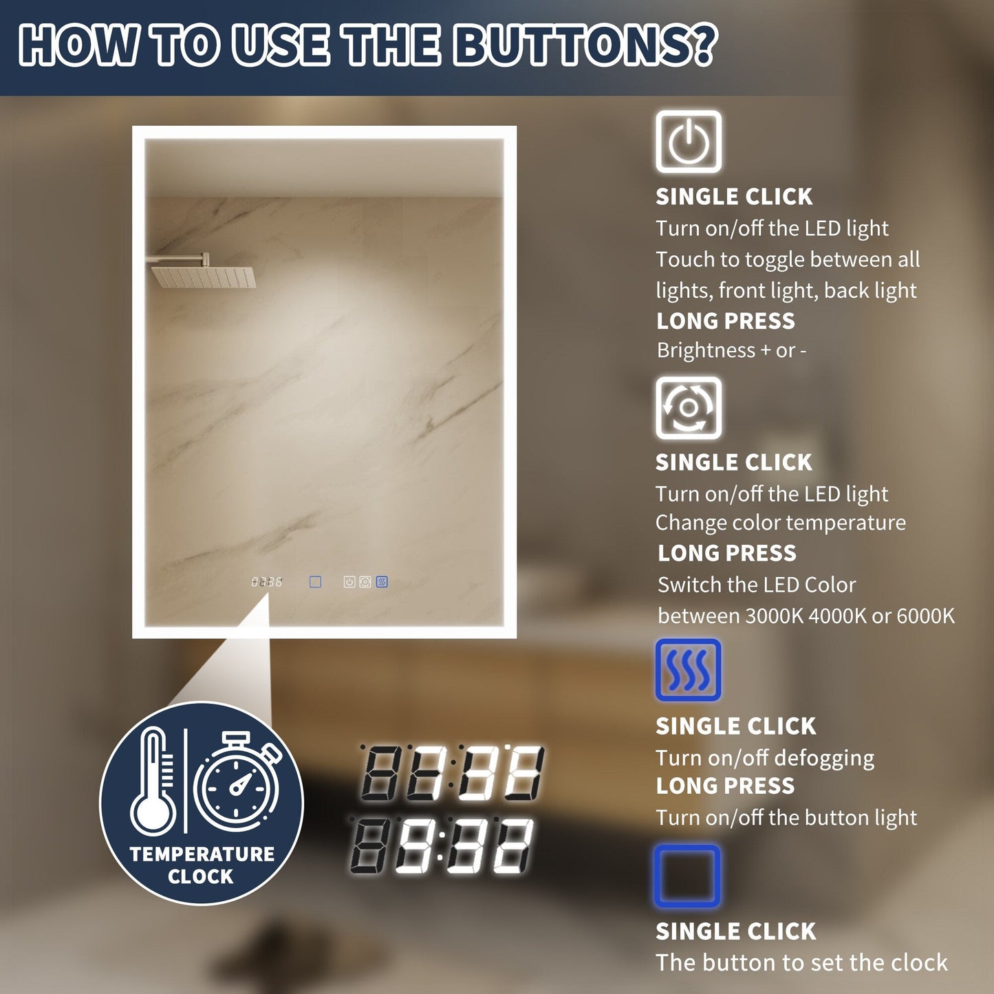 ExBrite 24-in x 32-in Lighted LED Fog Free Surface/Recessed Mount Silver Mirrored Soft Close Medicine Cabinet with Outlet
