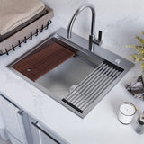 Ruvati Stainless Steel Undermount Laundry Sink with Drain - 21" x 18"