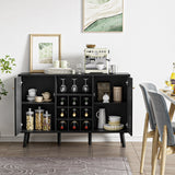 Delarpo 9-Bottle Black Wood Wine Cabinet
