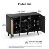 Delarpo 9-Bottle Black Wood Wine Cabinet