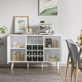 Delarpo 9-Bottle White Wood Wine Cabinet