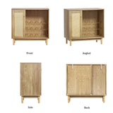 Delarpo 12-Bottle Oak Wood Wine Cabinet