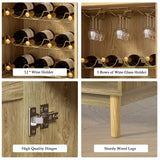 Delarpo 12-Bottle Oak Wood Wine Cabinet