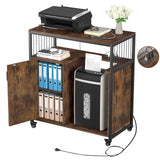 Delarpo Printer Stand Rustic Brown 31.5-in File Cabinet