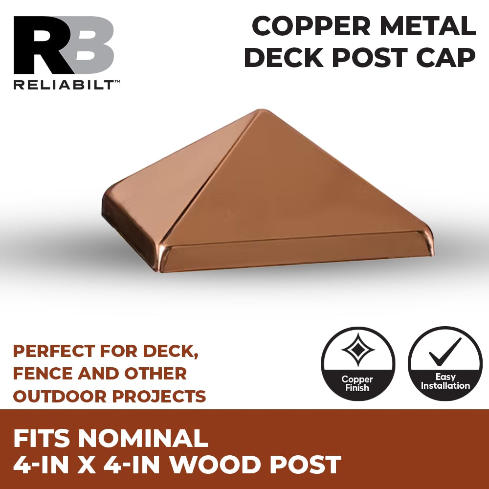 RELIABILT 4-in x 4-in Classic Copper Metal Deck Post Cap