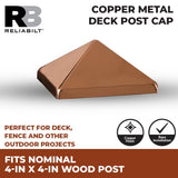 RELIABILT 4-in x 4-in Classic Copper Metal Deck Post Cap