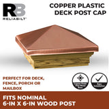 RELIABILT 6-in x 6-in Copper Plastic Deck Post Cap