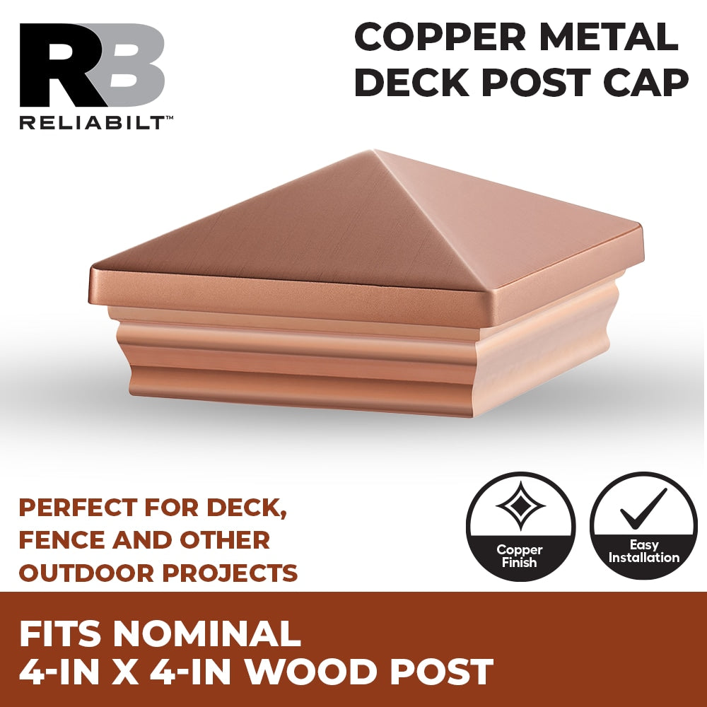 RELIABILT 4-in x 4-in Copper Metal Deck Post Cap