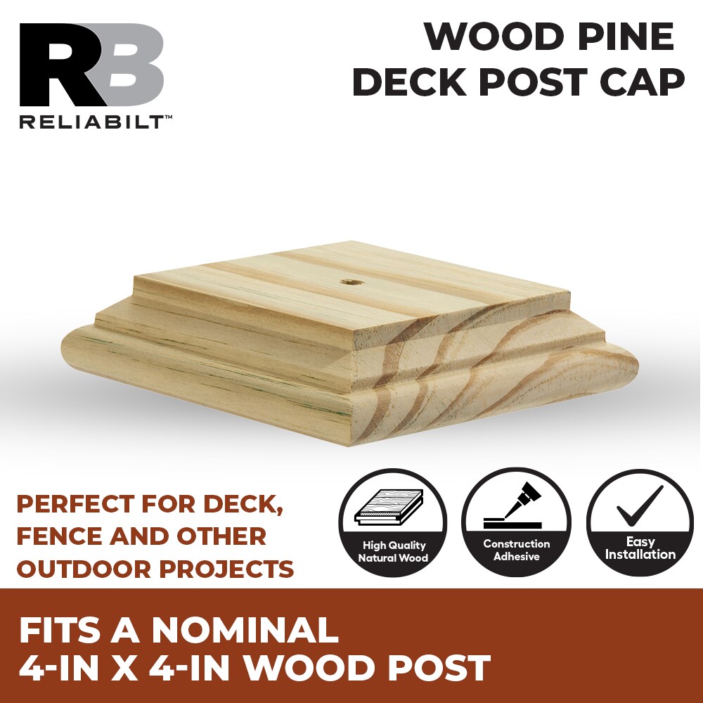 RELIABILT 4-in x 4-in Wood Pine Deck Post Cap