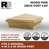 RELIABILT 4-in x 4-in Wood Pine Deck Post Cap