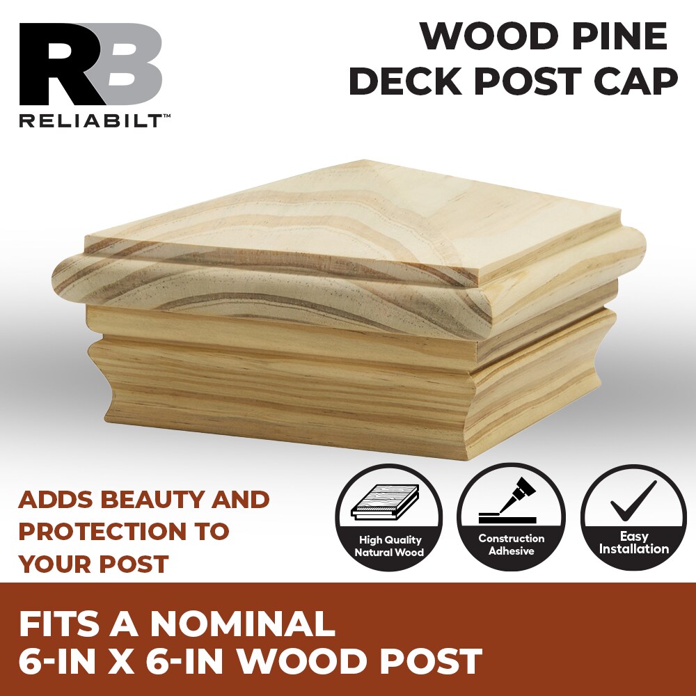 RELIABILT 6-in x 6-in Wood Pine Deck Post Cap