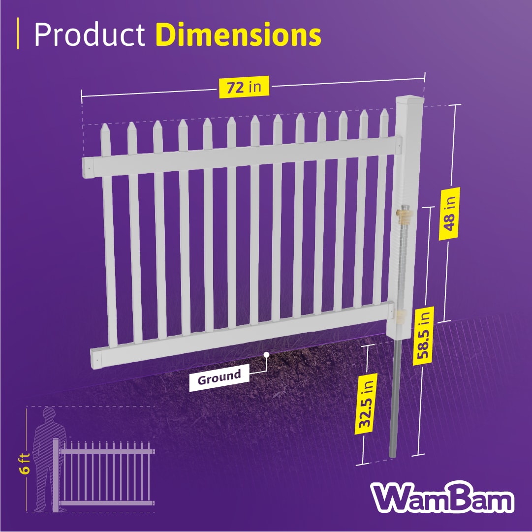 WamBam Fence 4-ft H x 6-ft W Privacy Vinyl Flat-top Fence Panel No Dig (Unassembled)