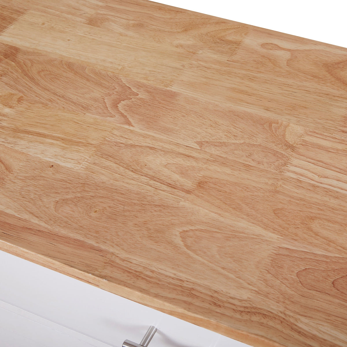 Bybafun White Mdf Base with Wood Top Rolling Kitchen Island (25.7-in x 39-in x 34-in)