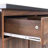 Bybafun Brown Mdf Base with Mdf Wood Top Rolling Kitchen Cart (20.6-in x 51-in x 35-in)